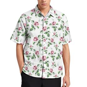 AILLOSA YH-55 Aloha Hawaii 3D Desen Kısa Kollu Erkek Gömlek