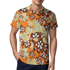 AILLOSA YH-550 3D Baskılı Desen Kısa Kollu Polo Yaka Erkek T-shirt