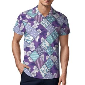 AILLOSA YH-552 3D Baskılı Desen Kısa Kollu Polo Yaka Erkek T-shirt