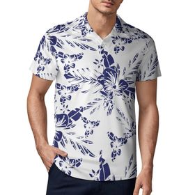 AILLOSA YH-554 3D Baskılı Desen Kısa Kollu Polo Yaka Erkek T-shirt
