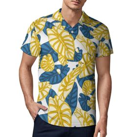AILLOSA YH-555 3D Baskılı Desen Kısa Kollu Polo Yaka Erkek T-shirt