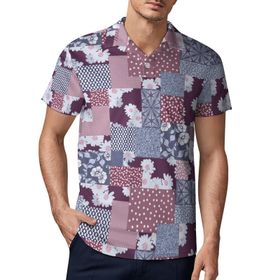 AILLOSA YH-556 3D Baskılı Desen Kısa Kollu Polo Yaka Erkek T-shirt