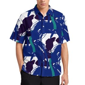 AILLOSA YH-557 Aloha Hawaii 3D Desen Kısa Kollu Erkek Gömlek