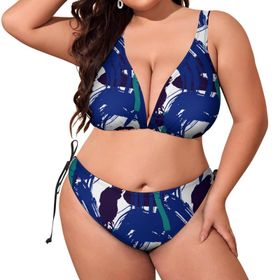 AILLOSA YH-557 Karın Kontrolü İki Parça Büyük Beden Kadın Bikini Seti