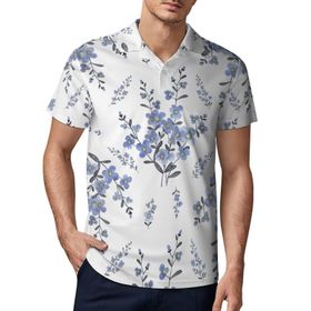 AILLOSA YH-56 3D Baskılı Desen Kısa Kollu Polo Yaka Erkek T-shirt