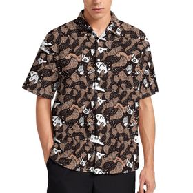AILLOSA YH-561 Aloha Hawaii 3D Desen Kısa Kollu Erkek Gömlek
