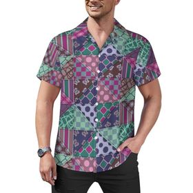 AILLOSA YH-562 Hawaii Çiçek Baskılı 3D Desen Kısa Kollu Erkek Gömlek