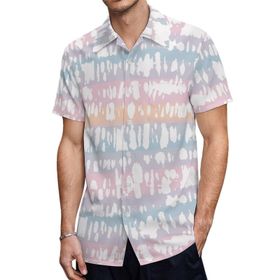 AILLOSA YH-563 Hawaii Çiçek Baskılı 3D Desen Kısa Kollu Erkek Gömlek