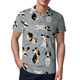 AILLOSA YH-568 3D Baskılı Desen Kısa Kollu Polo Yaka Erkek T-shirt