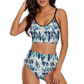 AILLOSA YH-569 Geniş Omuz Askılı Üçgen Bikini Üstü Alçak Bel İki Parça Kadın Bikini Seti