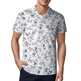 AILLOSA YH-57 3D Baskılı Desen Kısa Kollu Polo Yaka Erkek T-shirt