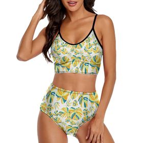 AILLOSA YH-570 Geniş Omuz Askılı Üçgen Bikini Üstü Alçak Bel İki Parça Kadın Bikini Seti