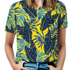 AILLOSA YH-571 Tamamı Baskılı Kısa Kollu Yuvarlak Yaka Kadın T-shirt