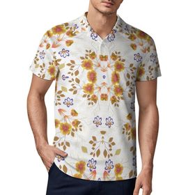 AILLOSA YH-576 3D Baskılı Desen Kısa Kollu Polo Yaka Erkek T-shirt