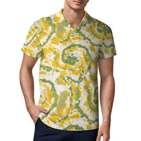 AILLOSA YH-578 3D Baskılı Desen Kısa Kollu Polo Yaka Erkek T-shirt