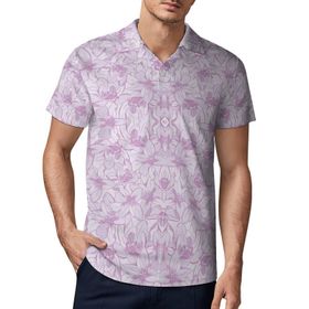AILLOSA YH-580 3D Baskılı Desen Kısa Kollu Polo Yaka Erkek T-shirt