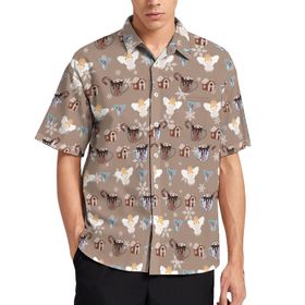 AILLOSA YH-581 Aloha Hawaii 3D Desen Kısa Kollu Erkek Gömlek