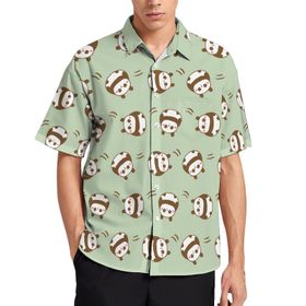 AILLOSA YH-583 Aloha Hawaii 3D Desen Kısa Kollu Erkek Gömlek