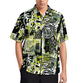 AILLOSA YH-586 Aloha Hawaii 3D Desen Kısa Kollu Erkek Gömlek