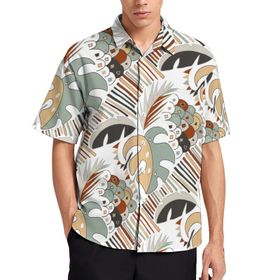 AILLOSA YH-587 Aloha Hawaii 3D Desen Kısa Kollu Erkek Gömlek