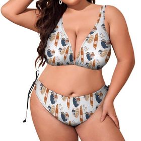 AILLOSA YH-588 Karın Kontrolü İki Parça Büyük Beden Kadın Bikini Seti