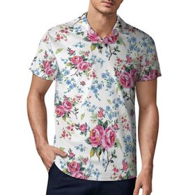 AILLOSA YH-59 3D Baskılı Desen Kısa Kollu Polo Yaka Erkek T-shirt