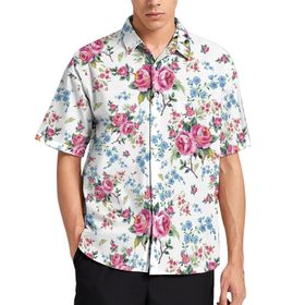 AILLOSA YH-59 Aloha Hawaii 3D Desen Kısa Kollu Erkek Gömlek