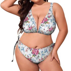 AILLOSA YH-59 Karın Kontrolü İki Parça Büyük Beden Kadın Bikini Seti