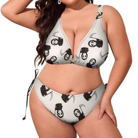 AILLOSA YH-590 Karın Kontrolü İki Parça Büyük Beden Kadın Bikini Seti