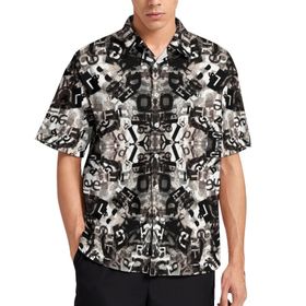 AILLOSA YH-591 Aloha Hawaii 3D Desen Kısa Kollu Erkek Gömlek