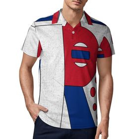 AILLOSA YH-593 3D Baskılı Desen Kısa Kollu Polo Yaka Erkek T-shirt