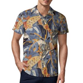 AILLOSA YH-594 3D Baskılı Desen Kısa Kollu Polo Yaka Erkek T-shirt