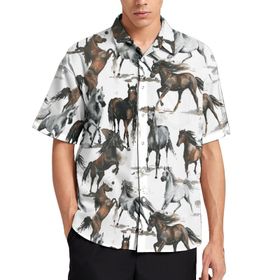 AILLOSA YH-596 Aloha Hawaii 3D Desen Kısa Kollu Erkek Gömlek