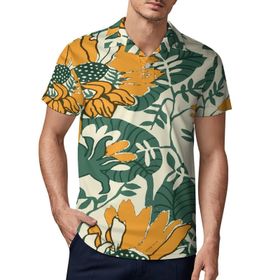 AILLOSA YH-597 3D Baskılı Desen Kısa Kollu Polo Yaka Erkek T-shirt