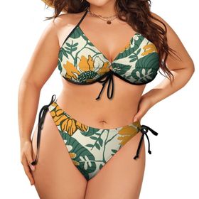 AILLOSA YH-597 Karın Kontrolü İki Parça Büyük Beden Kadın Bikini Seti