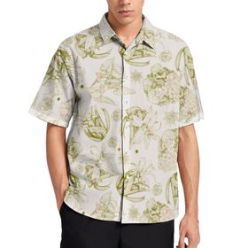 AILLOSA YH-598 Aloha Hawaii 3D Desen Kısa Kollu Erkek Gömlek