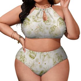 AILLOSA YH-598 Geniş Askılı Orta Bel Büyük Beden Kadın Bikini Seti