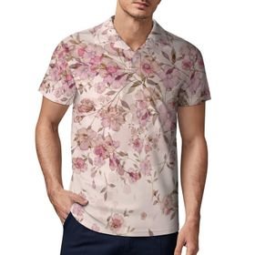 AILLOSA YH-60 3D Baskılı Desen Kısa Kollu Polo Yaka Erkek T-shirt