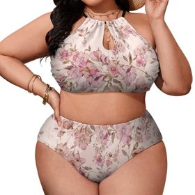 AILLOSA YH-60 Geniş Askılı Orta Bel Büyük Beden Kadın Bikini Seti