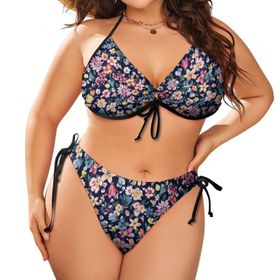 AILLOSA YH-600 Karın Kontrolü İki Parça Büyük Beden Kadın Bikini Seti