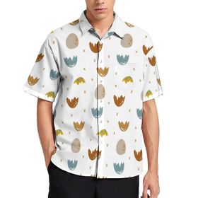 AILLOSA YH-603 Aloha Hawaii 3D Desen Kısa Kollu Erkek Gömlek