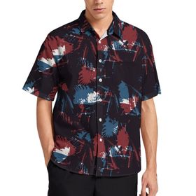 AILLOSA YH-604 Aloha Hawaii 3D Desen Kısa Kollu Erkek Gömlek