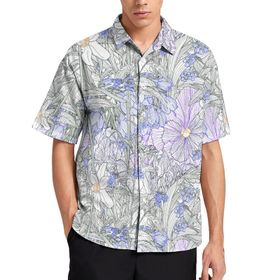 AILLOSA YH-607 Aloha Hawaii 3D Desen Kısa Kollu Erkek Gömlek