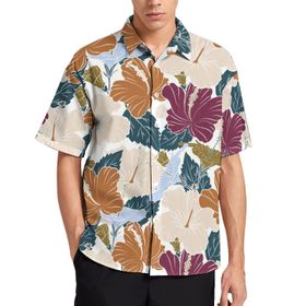 AILLOSA YH-608 Aloha Hawaii 3D Desen Kısa Kollu Erkek Gömlek