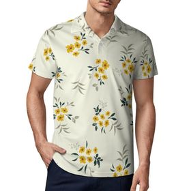 AILLOSA YH-61 3D Baskılı Desen Kısa Kollu Polo Yaka Erkek T-shirt