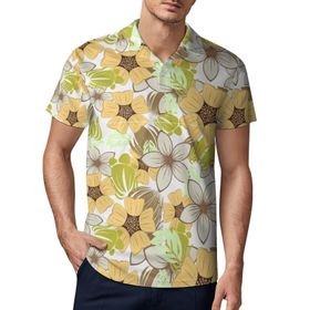 AILLOSA YH-611 3D Baskılı Desen Kısa Kollu Polo Yaka Erkek T-shirt
