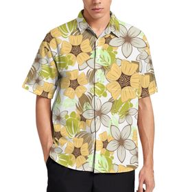 AILLOSA YH-611 Aloha Hawaii 3D Desen Kısa Kollu Erkek Gömlek