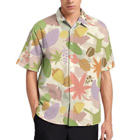 AILLOSA YH-612 Aloha Hawaii 3D Desen Kısa Kollu Erkek Gömlek