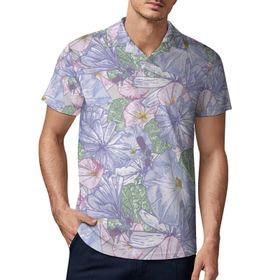 AILLOSA YH-615 3D Baskılı Desen Kısa Kollu Polo Yaka Erkek T-shirt