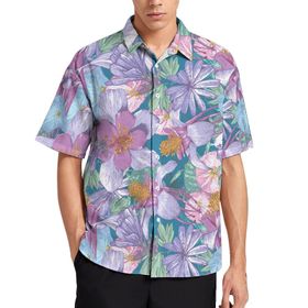 AILLOSA YH-616 Aloha Hawaii 3D Desen Kısa Kollu Erkek Gömlek